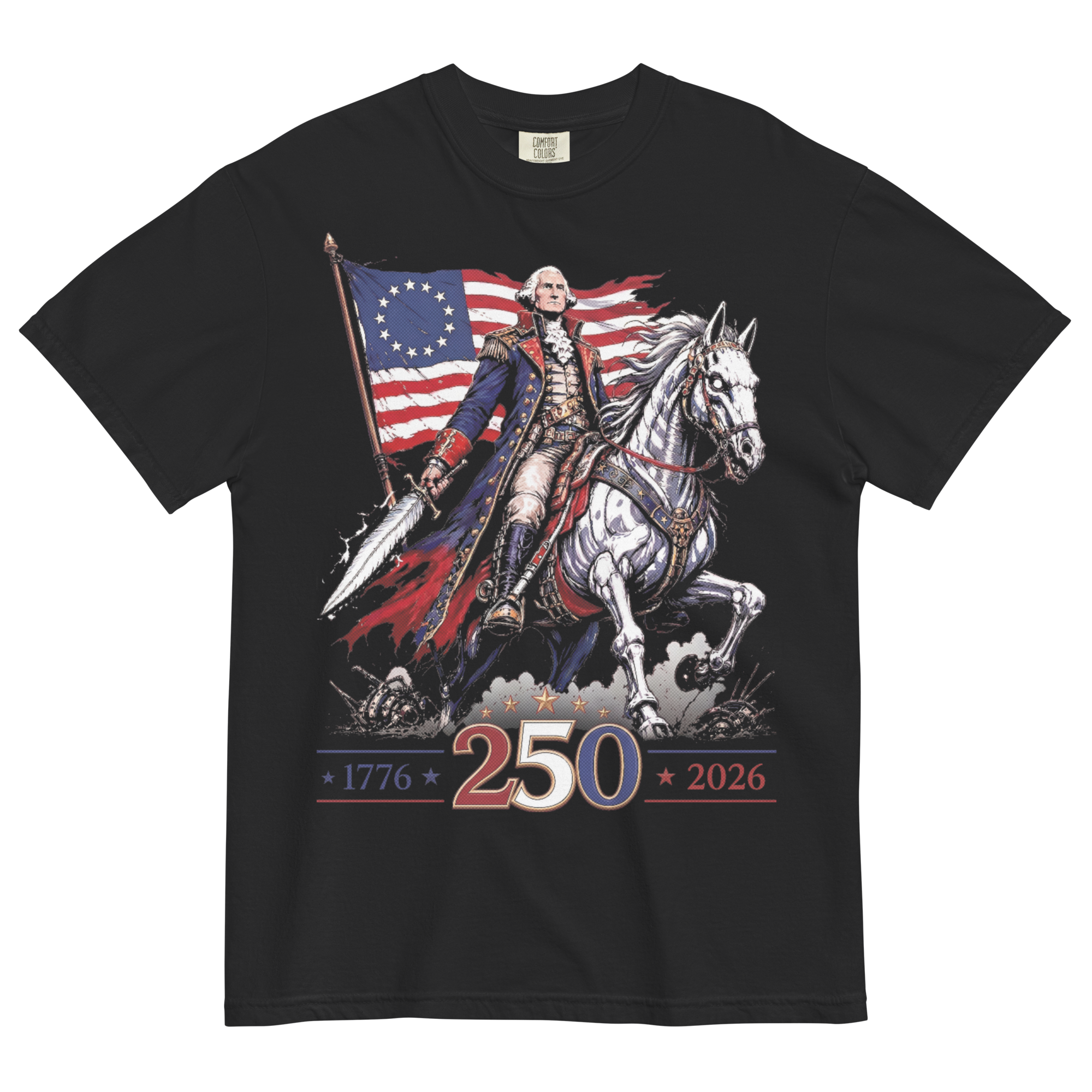 Washington’s Ride: 250th Semiquincentennial Limited Edition Tee // 1776–2026 Garment-Dyed
