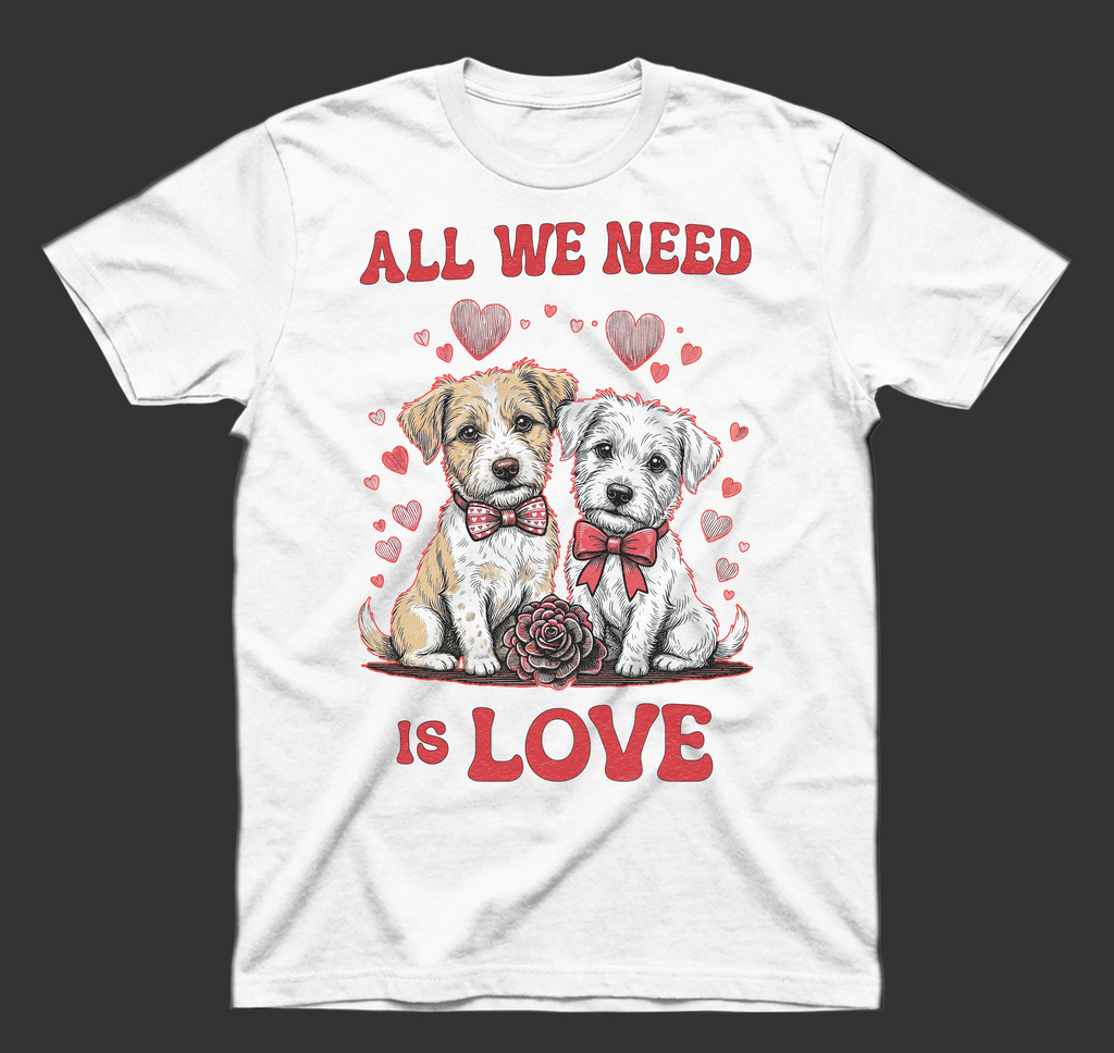All We Need Is Love Puppies T-shirt