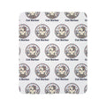 Cat Barber Fleece Sherpa Blanket — Cute Repeating Cat Logo Cozy Throw