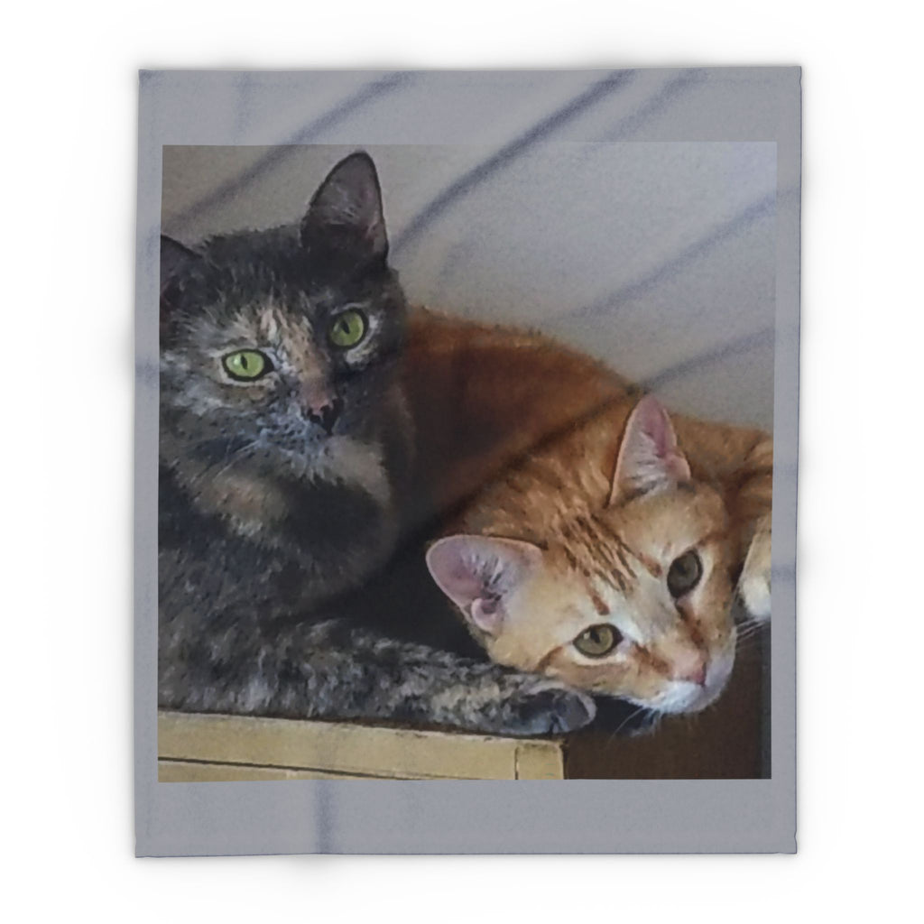 Arctic Fleece Blanket — Cozy Cat Photo Throw (Tortoiseshell & Tabby)