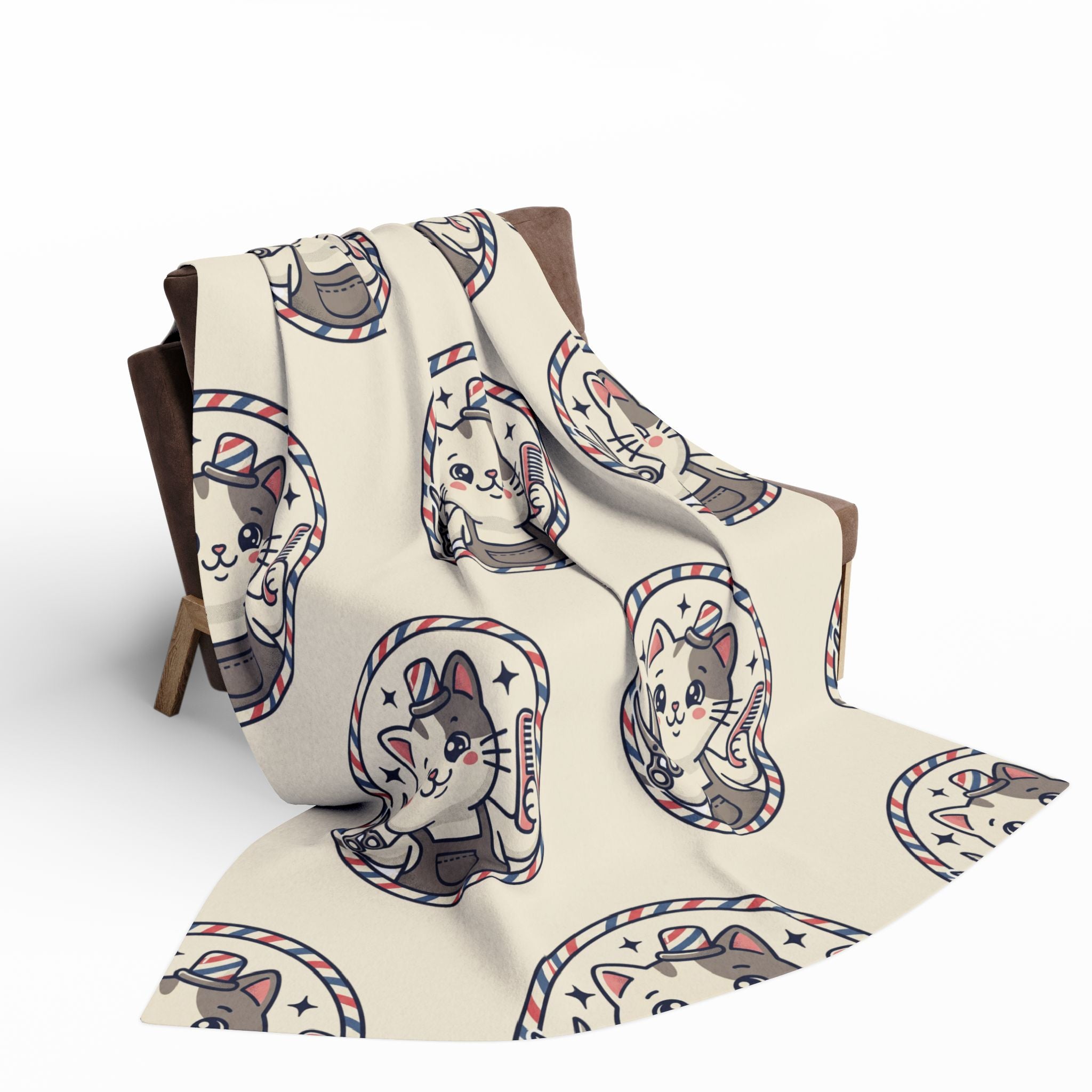 Arctic Fleece Blanket — Cozy Cat Photo Throw (Tortoiseshell & Tabby)