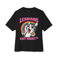 Lesbians Eat What? Cat Tee - Funny LGBTQ+ Rainbow T-Shirt