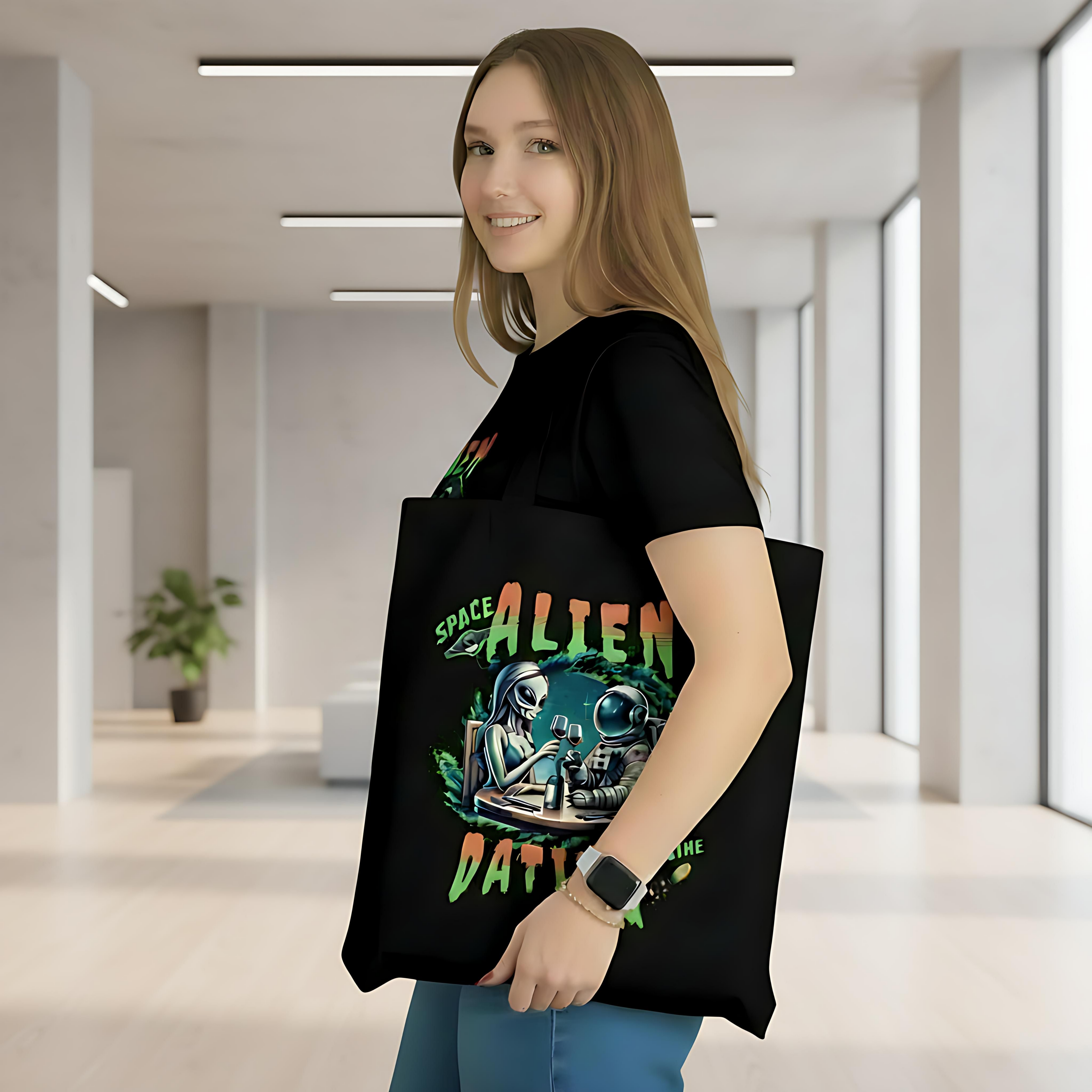 Alien Dating Tote Bag