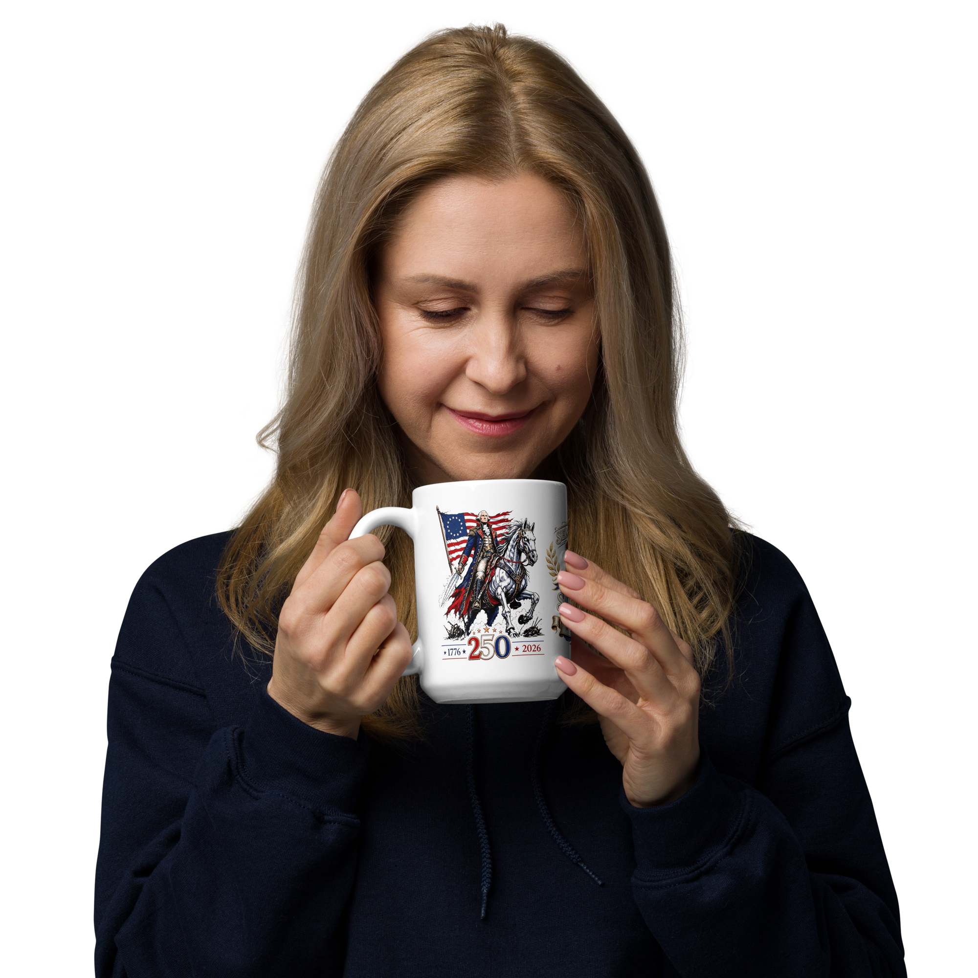 Washington’s Ride: 250th Semiquincentennial Limited Edition White Glossy Mug// 1776–2026